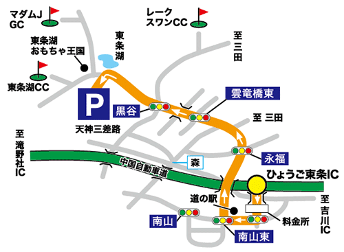 図：車での来場経路（平日）