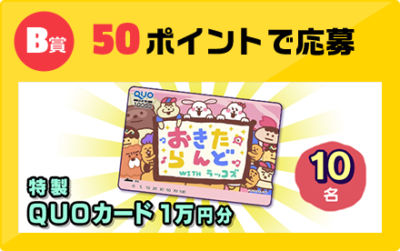 B賞 50ポイントで応募